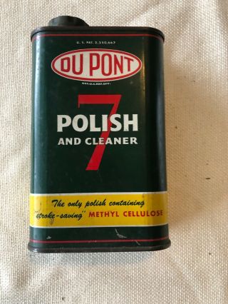 Vintage Dupont Unsealed 7 Polish And Cleaner Rare Can 1 Pint