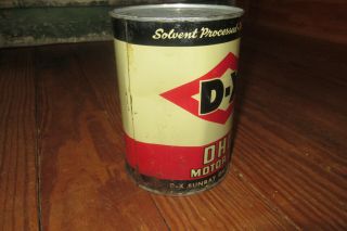 Vintage D - X DHD Motor Oil Can Sunray Quart Full DX SAE 20W Tulsa OK 2