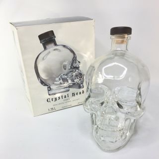 Crystal Head Vodka Skull Bottle With Top And Box Collectible 1.  75l Empty