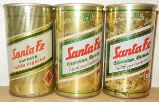 3 Santa Fe Cerveza Rubia Straight Steel Beer Steel Cans From Argentina (35cl)