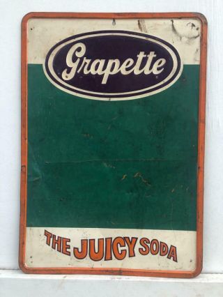 Antique Grapette Vintage Sign Chalkboard 19 " X 27 " Chalk Board The Juicy Soda