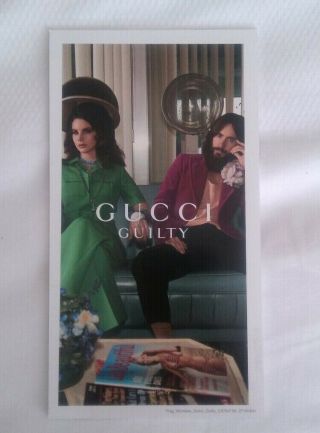 Gucci Guilty Feat.  Lana Del Rey & Jared Leto Plastic Advertising Magnet 7 " X4 "