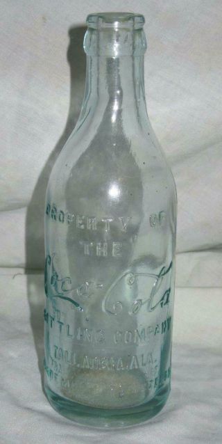 Rare Early Straight Side Coca - Cola Bottle From Talladega,  Alabama