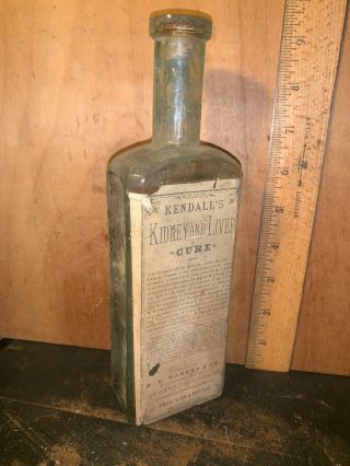 Kendall’s Kidney And Liver Cure Bottle Antique Label