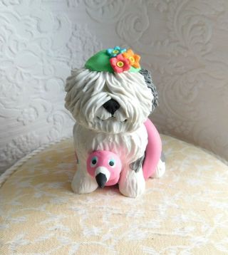 Oes Summer Swimmer Sculpture Old English Sheepdog Clay By Raquel At Thewrc