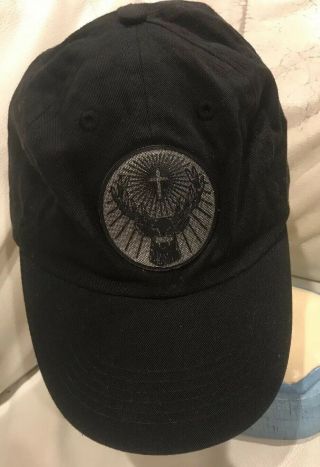 Vintage Jagermeister Hat Cap Black Embroidered Bottle Gray Logo