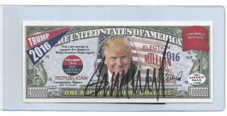 Donald Trump Authentic Signed Dollar Bill Autographed,  Us President,  Paas