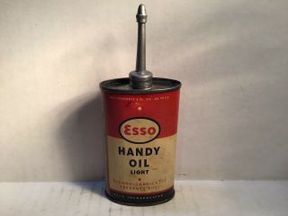 Vintage Esso Light Oil Can Handy Oiler Lead Top 3 Oz Rare Tin Carter Mobil Shell