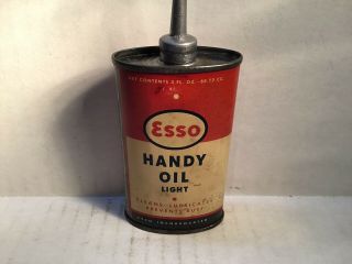 Vintage Esso Light Oil Can handy oiler Lead Top 3 oz Rare tin Carter Mobil Shell 2