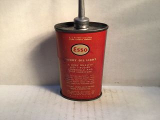 Vintage Esso Light Oil Can handy oiler Lead Top 3 oz Rare tin Carter Mobil Shell 4