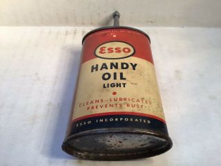 Vintage Esso Light Oil Can handy oiler Lead Top 3 oz Rare tin Carter Mobil Shell 8