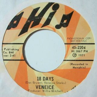 Northern Soul Popcorn R&b 45 Veneice 18 Days Hi Listen