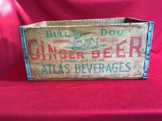 Vintage Pop Crate English Bull Dog Ginger Beer Extract Rare Soda Crate