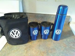 Vw Tailgate Thermos With 2 Coffee Mugs And Carrying Case