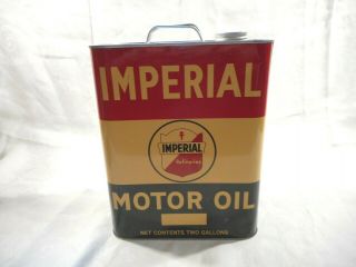 Vintage Imperial Refineries 2 Gallon Motor Oil Can - Empty