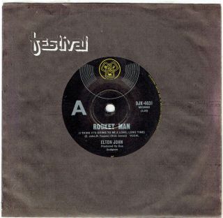 Elton John - Rocket Man / Tiny Dancer - 7 " 45 Vinyl Record - 1972