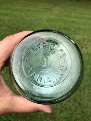 Rare Light Green Mason ' s Patent Nov.  30th 1858 Tigner,  Xenia Indiana Mason Jar 7