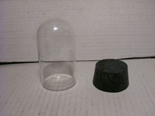 2 " O.  D.  X 3 - 1/2 " Tall Glass Dome With Rubber Tapered Stopper For Wet Opals E