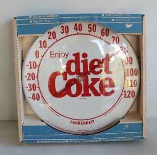 Vintage 1984 Coca Cola Diet Coke 12 " Round Thermometer