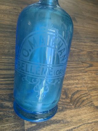 Vintage blue seltzer bottle 3