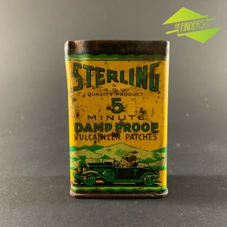 Early Antique Australian Sterling Vulcanizer Patches Tin Petrol Oil Automobilia