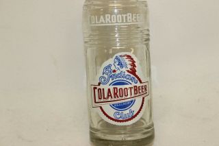 Indian Club Cola Root Beer Soda Bottle,  Fresno,  California 1941