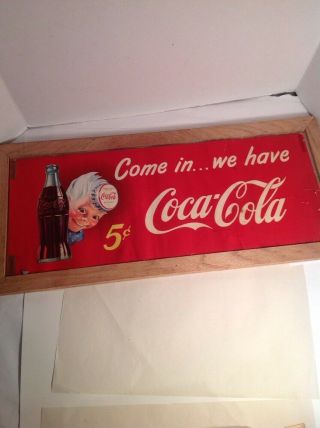 Sprite Boy Coca Cola Paper Sign Come In We Have Coca Cola