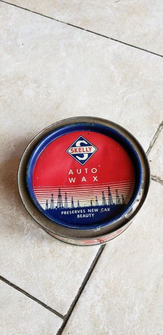 Vintage Skelly Motor Oil Auto Wax Car Wash Can 3