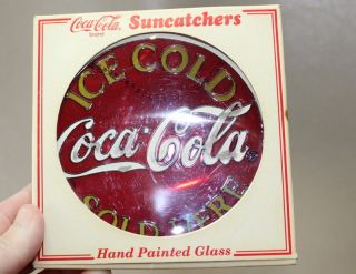 Coca Cola Ice Cold Here Sun Catcher Stained Glass C7B/AC179 2
