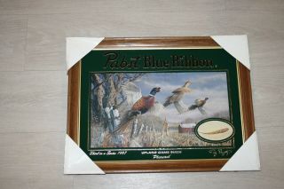Pabst Blue Ribbon Beer Mirror Sign Pheasant Upland Game Bird Pbr