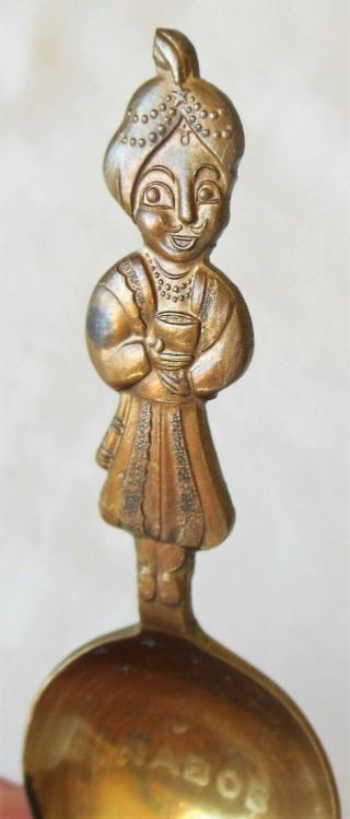 Vintage Nabob Coffee Co Brass Advertising Collector Figural Coffee Spoon 3