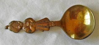 Vintage Nabob Coffee Co Brass Advertising Collector Figural Coffee Spoon 4