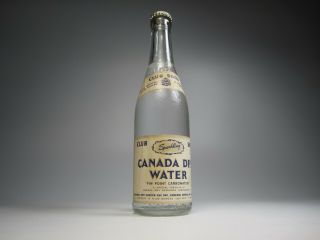 Full Rare Vintage 1937 Canada Dry Club Soda Paper Label 12 Oz Glass Bottle