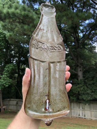 Rare Antique Tin Advertising Coca Cola Coke Bottle Christmas 1923 Thermometer 5