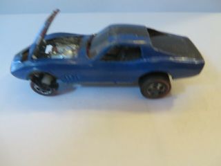 Vintage Mattel Redline Hot Wheels 1968 Blue Custom Corvette