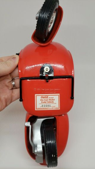 1995 Limited Edition Coca - Cola,  Die Cast Metal Miniature Pedal Scooter 6