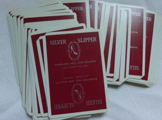 RARE Vintage Las Vegas Silver Slipper Casino RED Playing Cards Complete,  Jokers 5