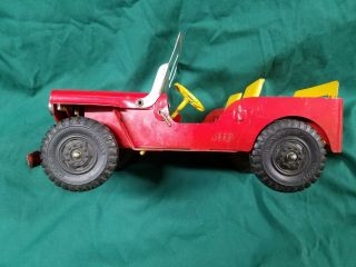 1940s Marx Lumar Willys Jeep and Trailer Pressed Steel Toy 1:12 scale 2