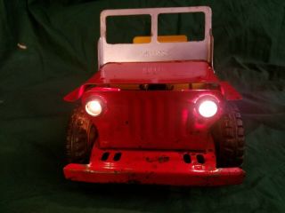 1940s Marx Lumar Willys Jeep and Trailer Pressed Steel Toy 1:12 scale 3