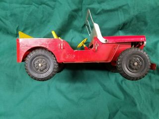 1940s Marx Lumar Willys Jeep and Trailer Pressed Steel Toy 1:12 scale 8