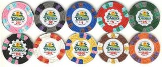 Dunes Casino Commemorative Poker Chip Set (10) 1 Each Denomination