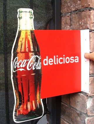 Latin Coca Cola 2 Sided Flange Sign El Salvador 