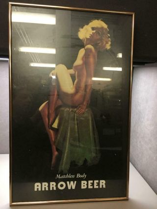 Framed 1974 " Matchless Body " Arrow Beer Framed Poster Print