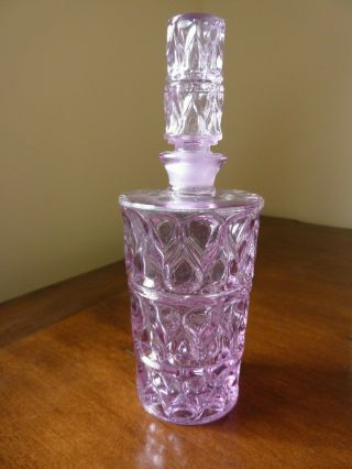 Vintage Purple Amethyst Cut Glass Large Perfume Bottle
