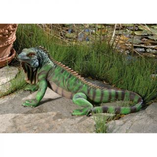 Iguana Garden Statue Exotic Lizard Reptile Animal Realistic Outdoor Sculpture