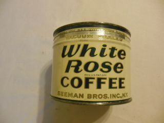White Rose Coffee 1 Lb.  Tin Can Seeman Bros.