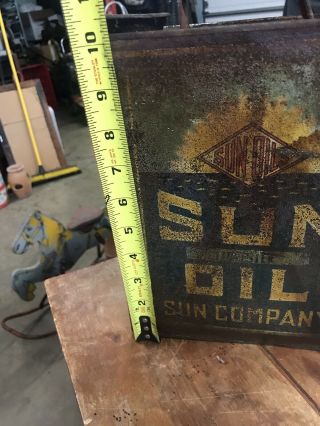 Rare Vintage Sunoco Sun Motor Oil One Gallon Flat Can 8