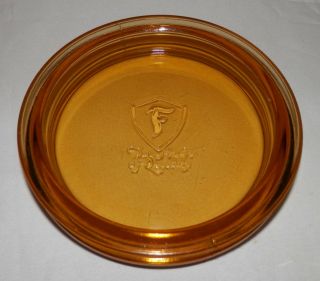 Pv01531 Vintage Firestone Mark Of Quality Amber Glass Coaster / Insert Akron Oh