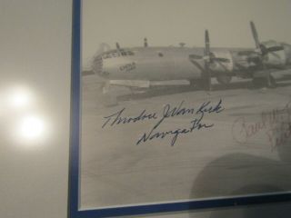 WWII Signed Enola Gay Photo TIBBETS,  VAN KIRK,  FEREBEE Pilot Navigator Bombadier 3