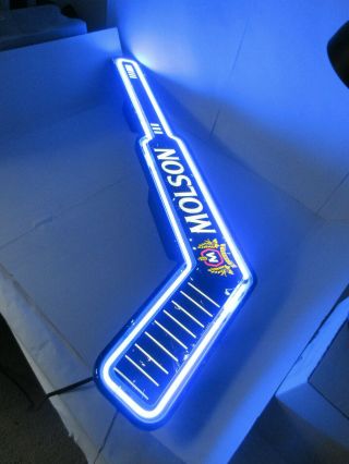 Vintage Molson Canada Beer Hockey Stick Electric Neon Bar Sign Retro Decor